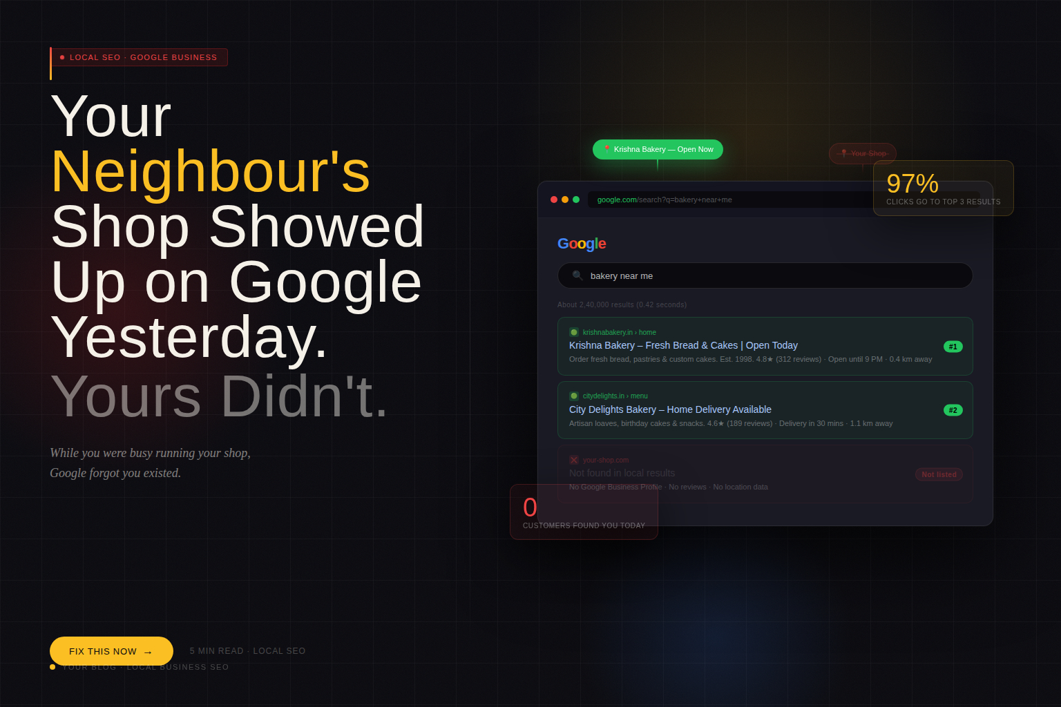 Your Neighbour's Shop Showed Up on Google Yesterday. Yours Didn't.