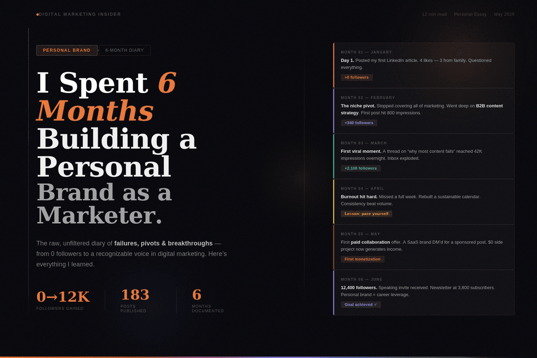  I Spent 6 Months Building a Personal Brand as a Digital Marketer. Here's My Diary.