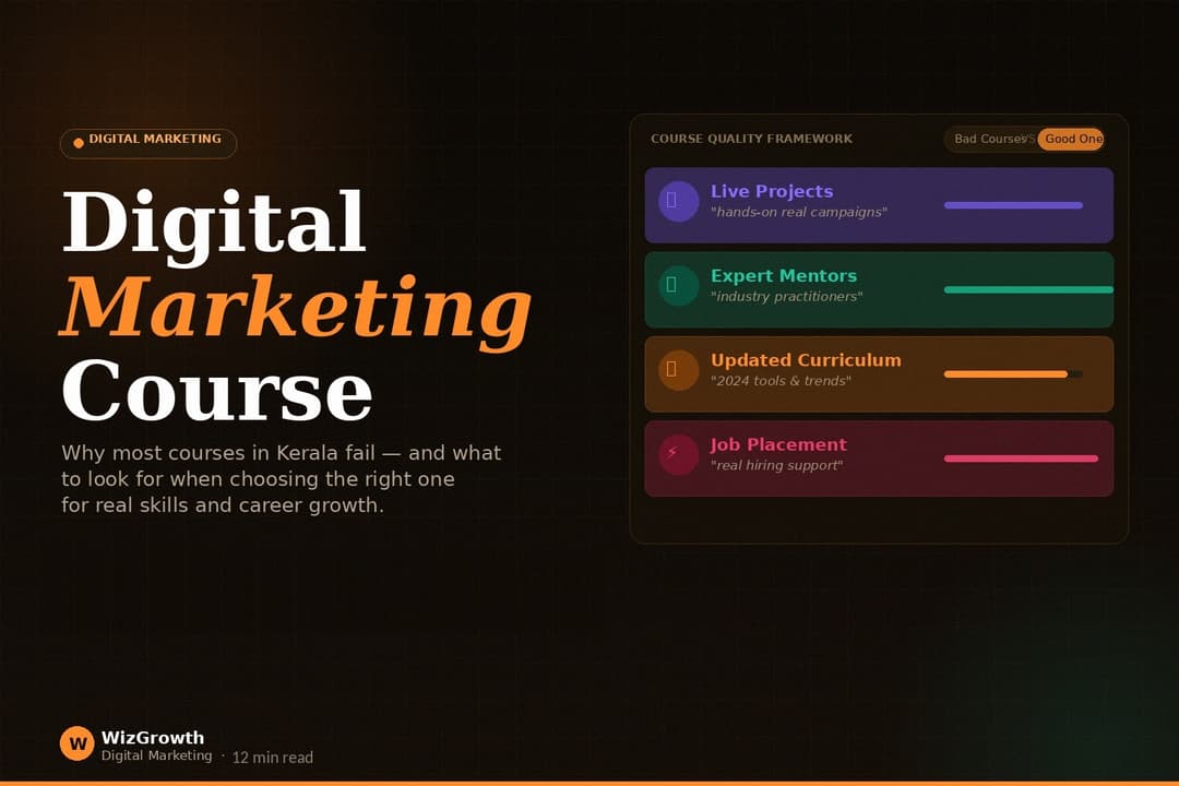 Digital Marketing Course in Kerala — Why Most Courses Fail and What to Look For | WizGrowth
